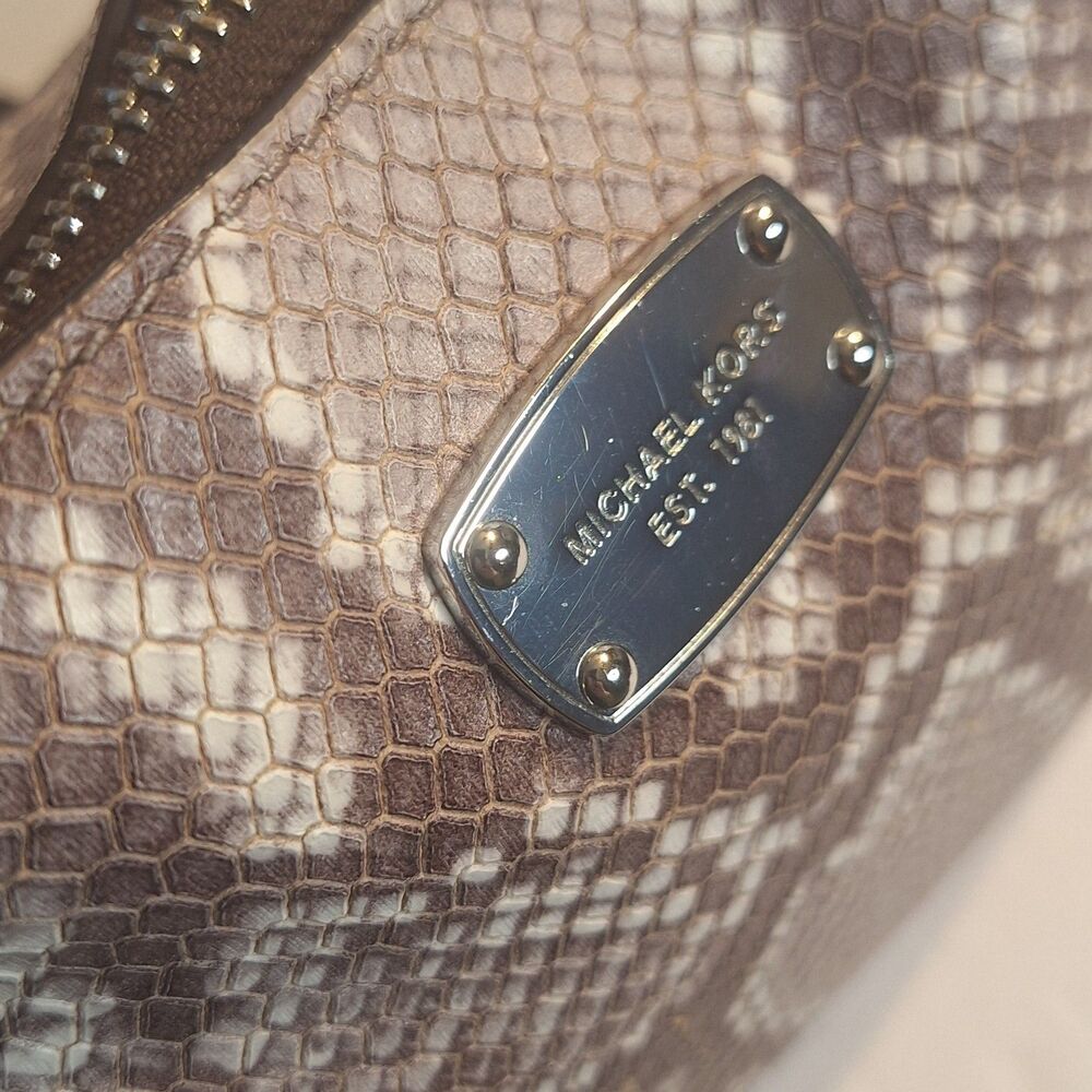 Michael Kors Snakeskin Embossed Leather Women's Crossbody Handbag - Picture 6 of 11